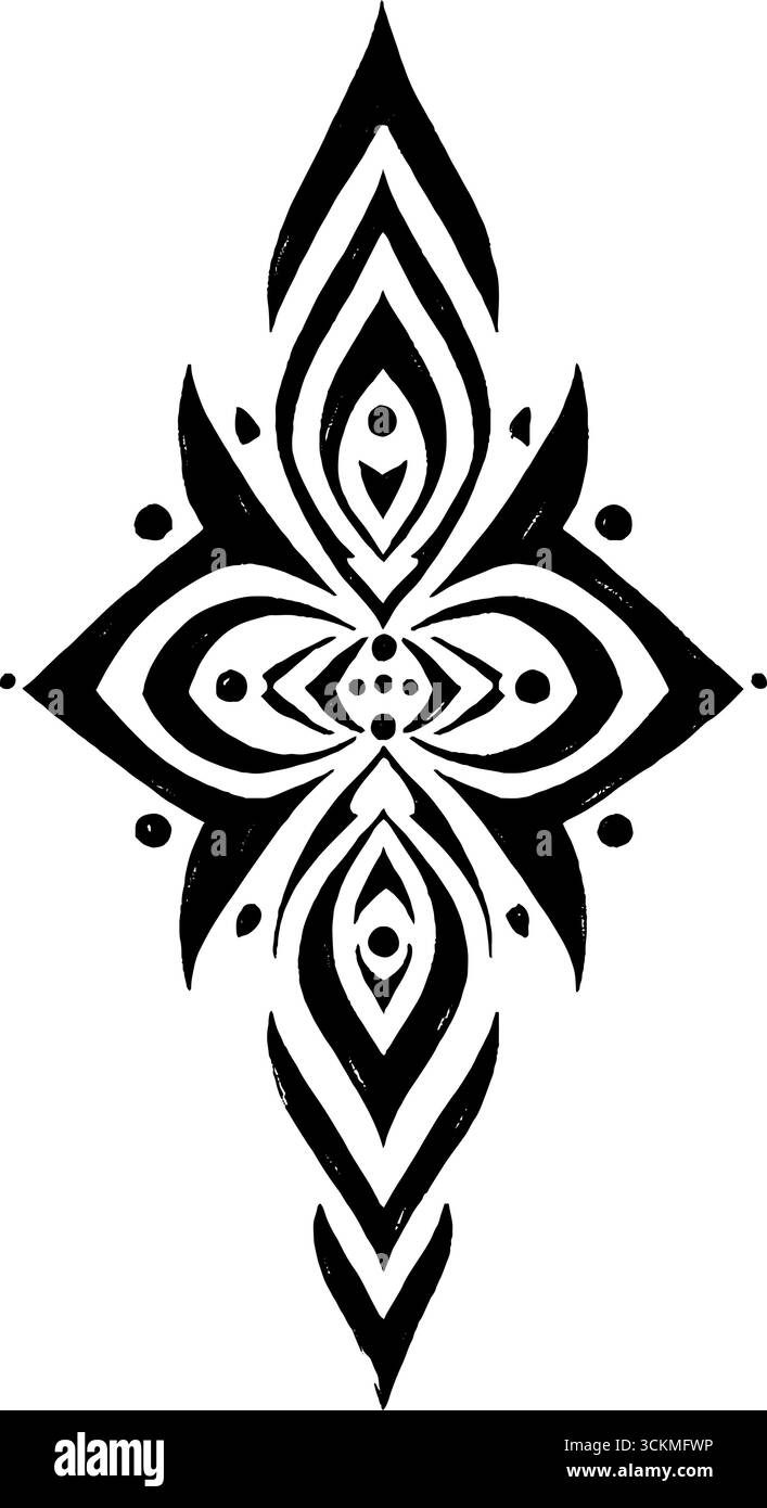 Abstraktes Ornamentdesign mit symmetrischen Mustern für künstlerische Hintergründe. Stock Vektor