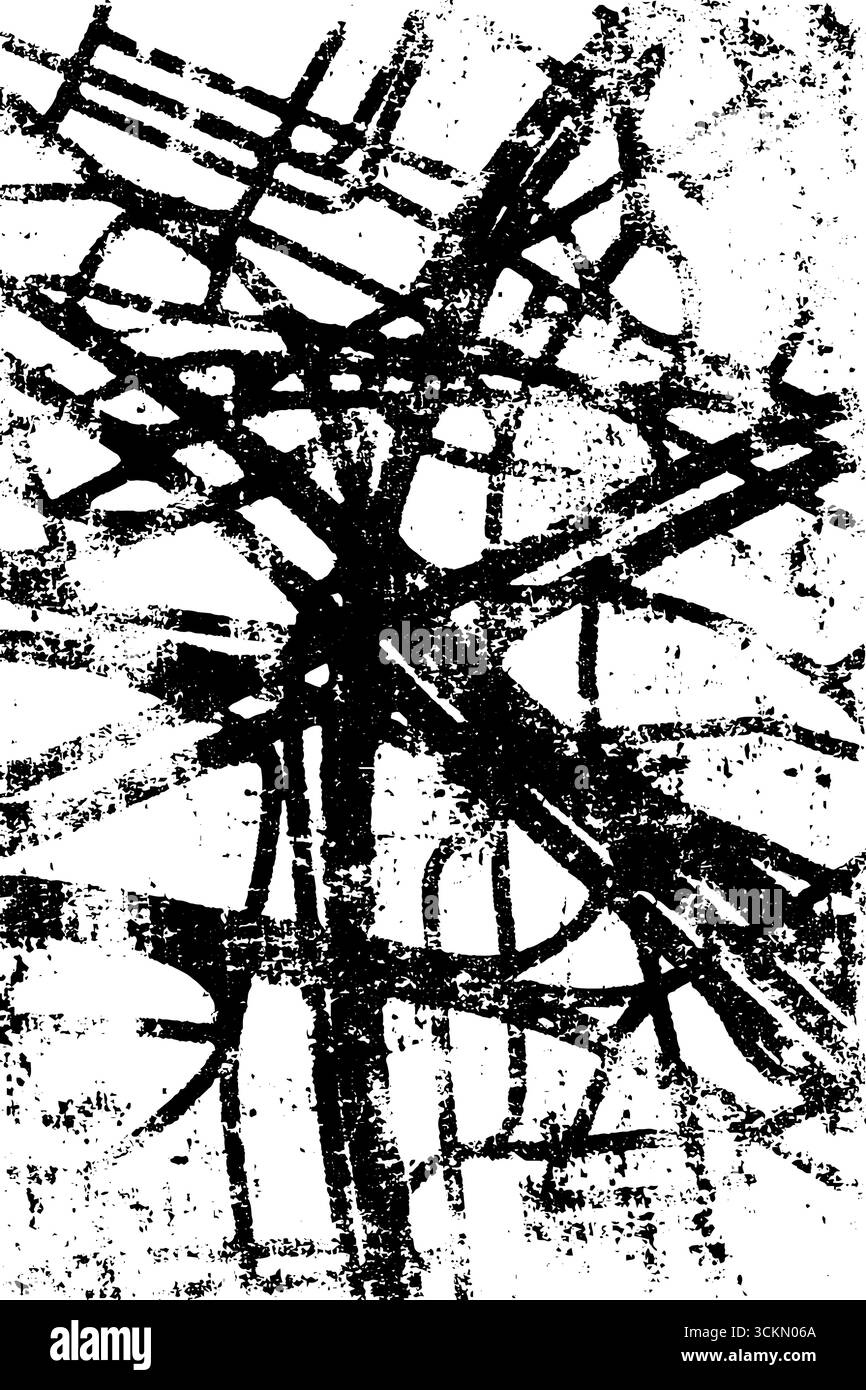 Abstrakte chaotische Straßenkarten in Schwarz-weiß-Design für urbane Kunst. Stock Vektor