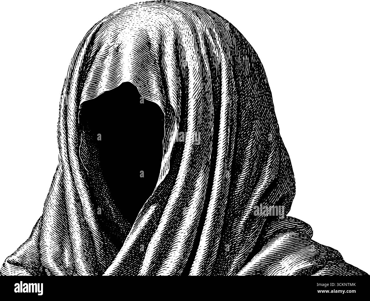 Gravierte Illustration von erebus als Schattenfigur im mythologischen Thema. Stock Vektor