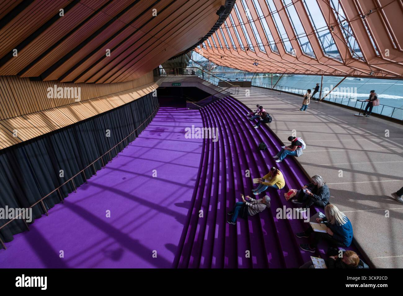 Zeitgenössische architektonische Innenausstattung des Joan Sutherland Theater Northern Foyer Stockfoto