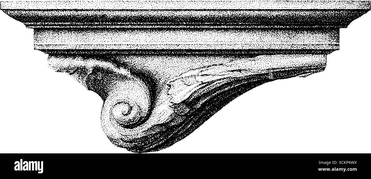 Antike griechische Triglyphen und Metope Fragment Dotwork Kunst für historisches Design. Stock Vektor