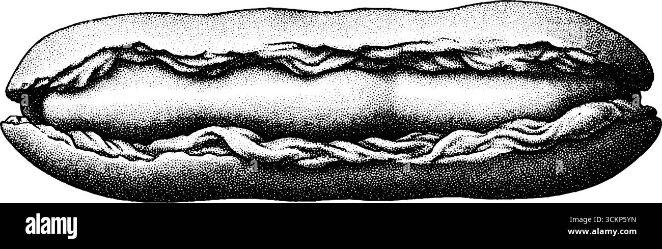 Vintage-Gebäck mit Hochglanz-Glasur und füllender PEK-Illustration. Stock Vektor