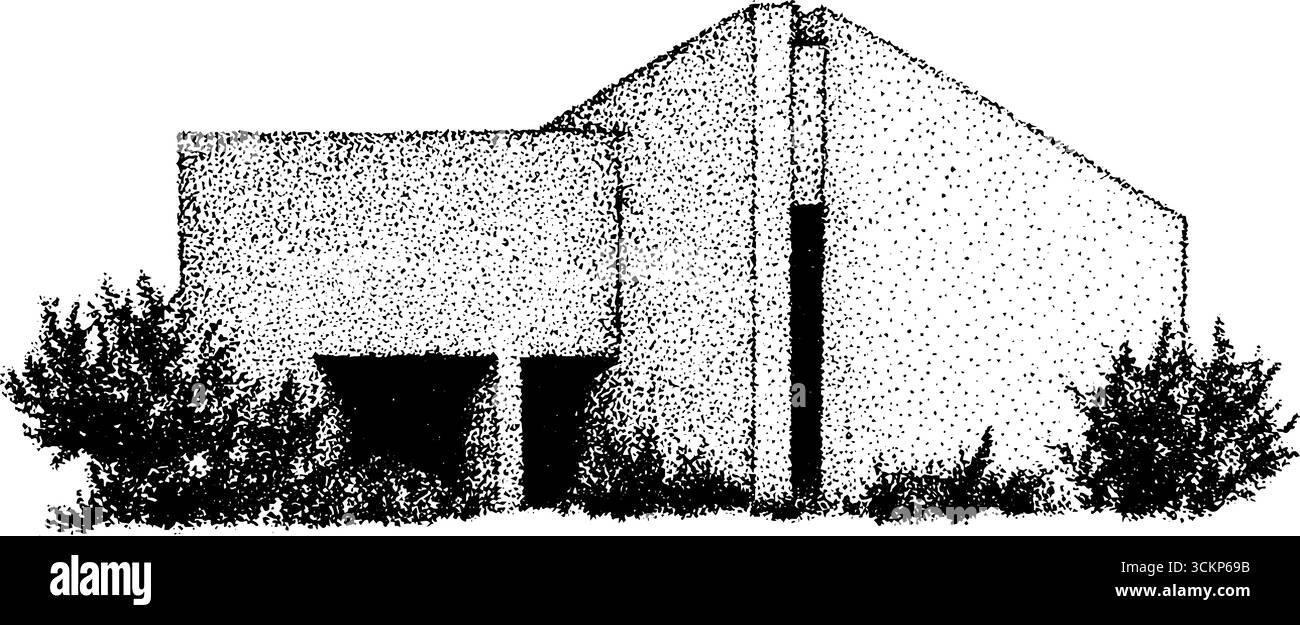 Architektonische Illustration moderner Gebäude mit detaillierter Textur. Stock Vektor