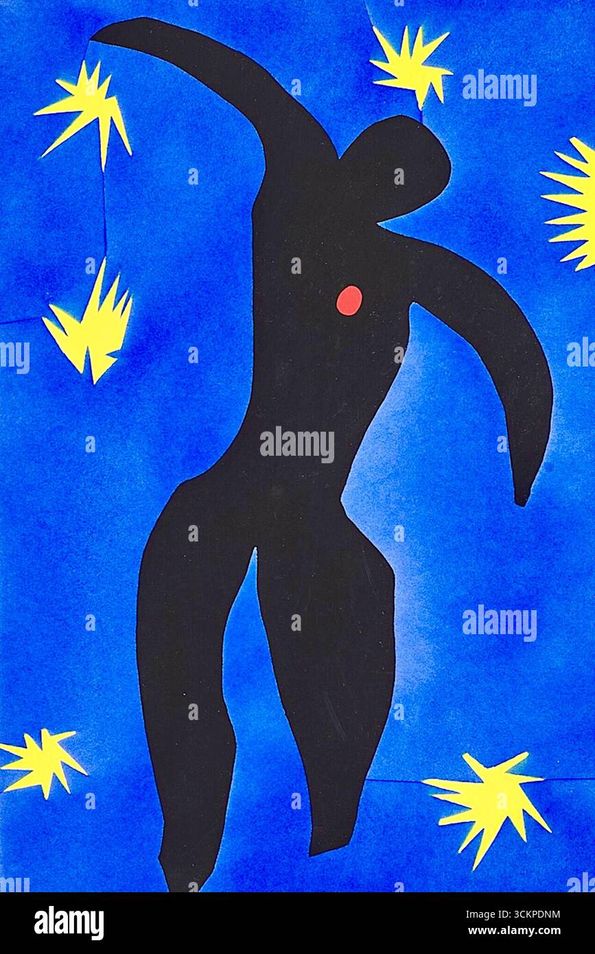 Henri Matisse - Icarus - (1947) - bekannt für seine kühne Einfachheit, die auffällige Verwendung von Farben und die emotionale Tiefe, um den mythischen Fall von Icarus festzuhalten. Stockfoto
