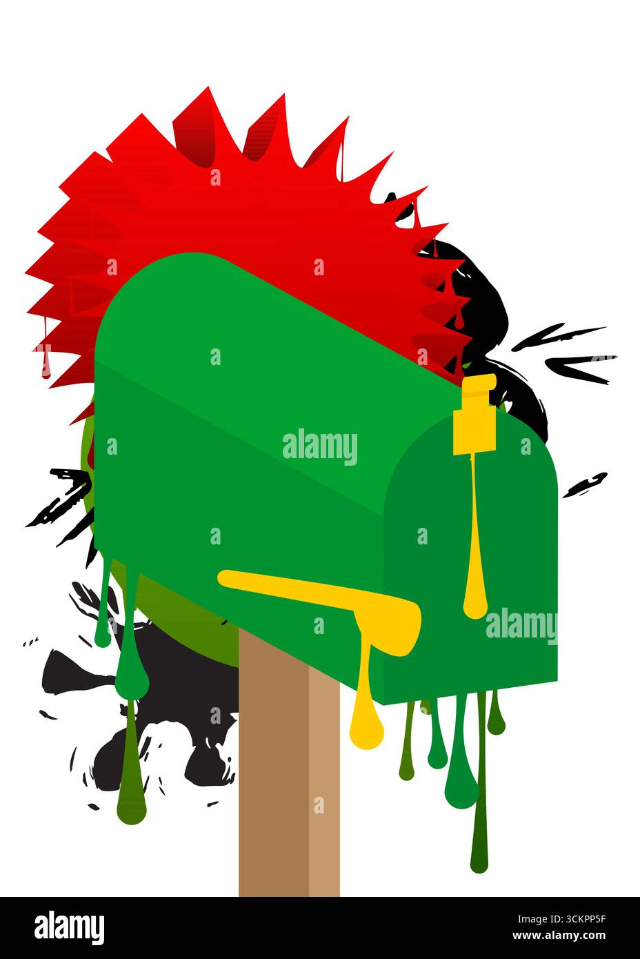 Mailbox Graffiti. Abstrakte moderne Streetart-Dekoration im urbanen Malstil. Stock Vektor