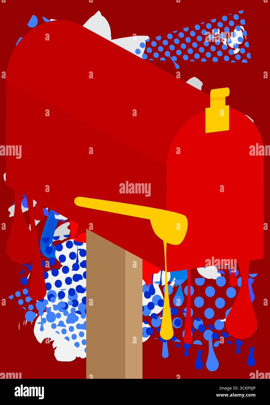 Mailbox Graffiti. Abstrakte moderne Streetart-Dekoration im urbanen Malstil. Stock Vektor