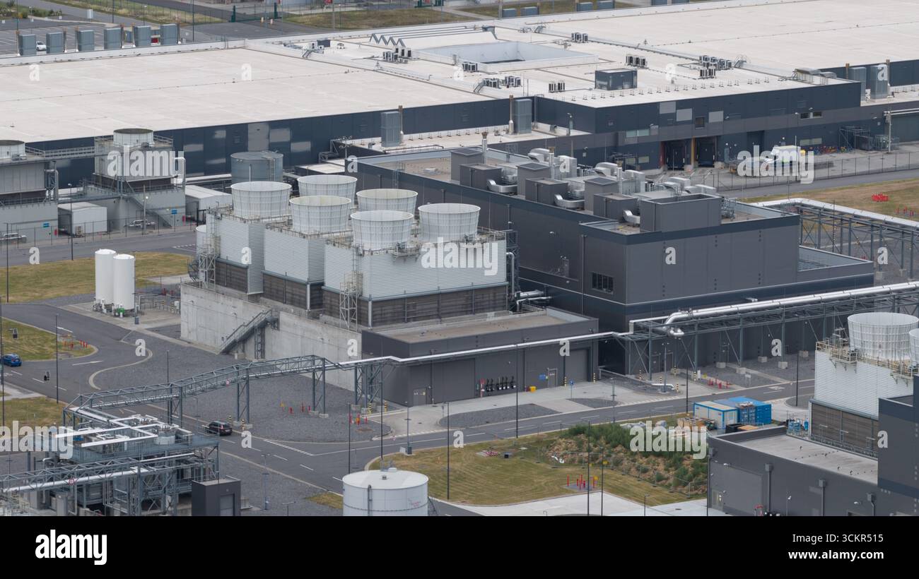 Data Center, Computing Center, Internet Big Data und IT-Infrastruktur in Beglium. Neue moderne Rechenzentren in Saint GhIsland. Stockfoto