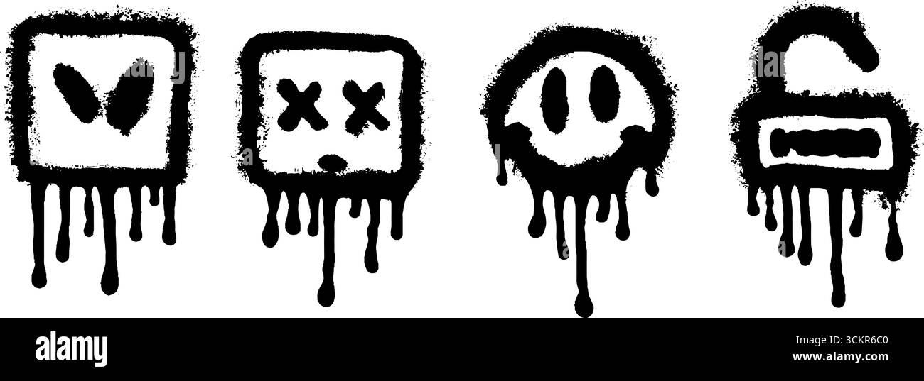 Urbane Graffiti-Kunst mit Würfeln, Lockpick und Hoodie-Elementen für auffälliges Street-Design. Stock Vektor