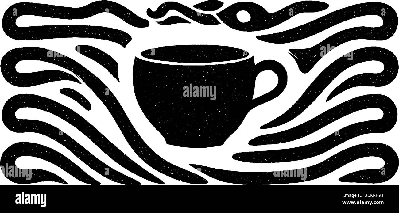 Antike Leier- und Trinkgefäße mit dekorativer Borte für kreative Einrichtung. Stock Vektor