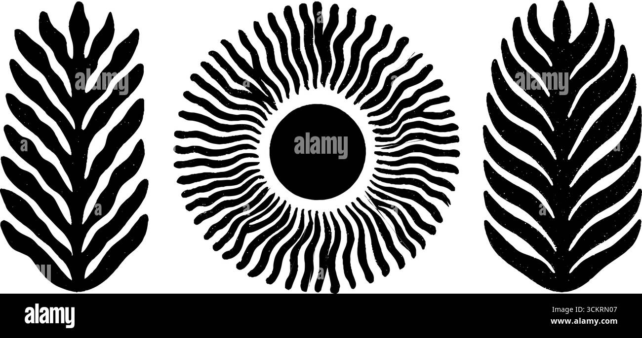 Apollo-Leier- und Lorbeerkrone mit Sonnenscheibe für mythologische Themen. Stock Vektor