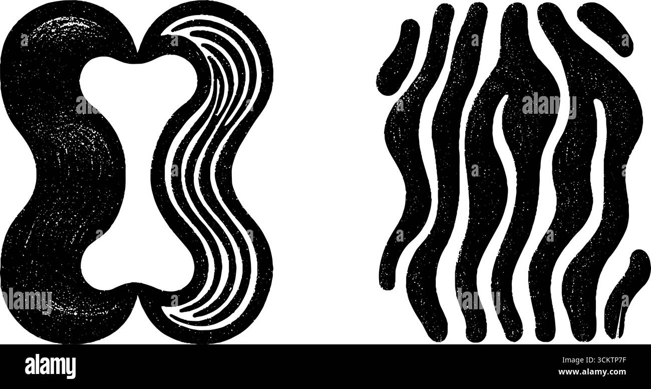 Abstrakte Musen mit Scroll-, Leier- und figurativen Formen für kreatives Design. Stock Vektor