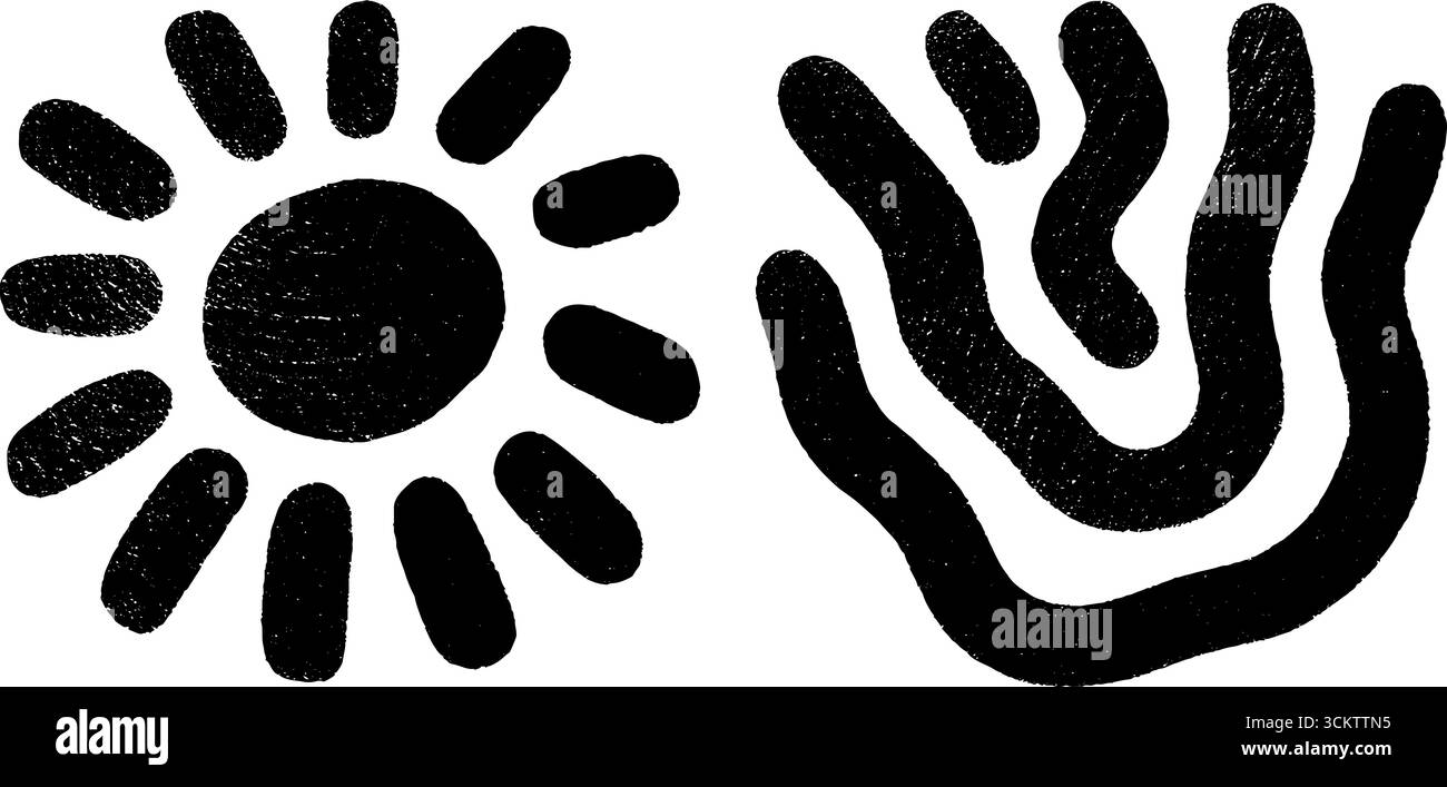 Abstrakte Spiralsonne und abgetrennte Gliedmaßen am Himmel. Stock Vektor