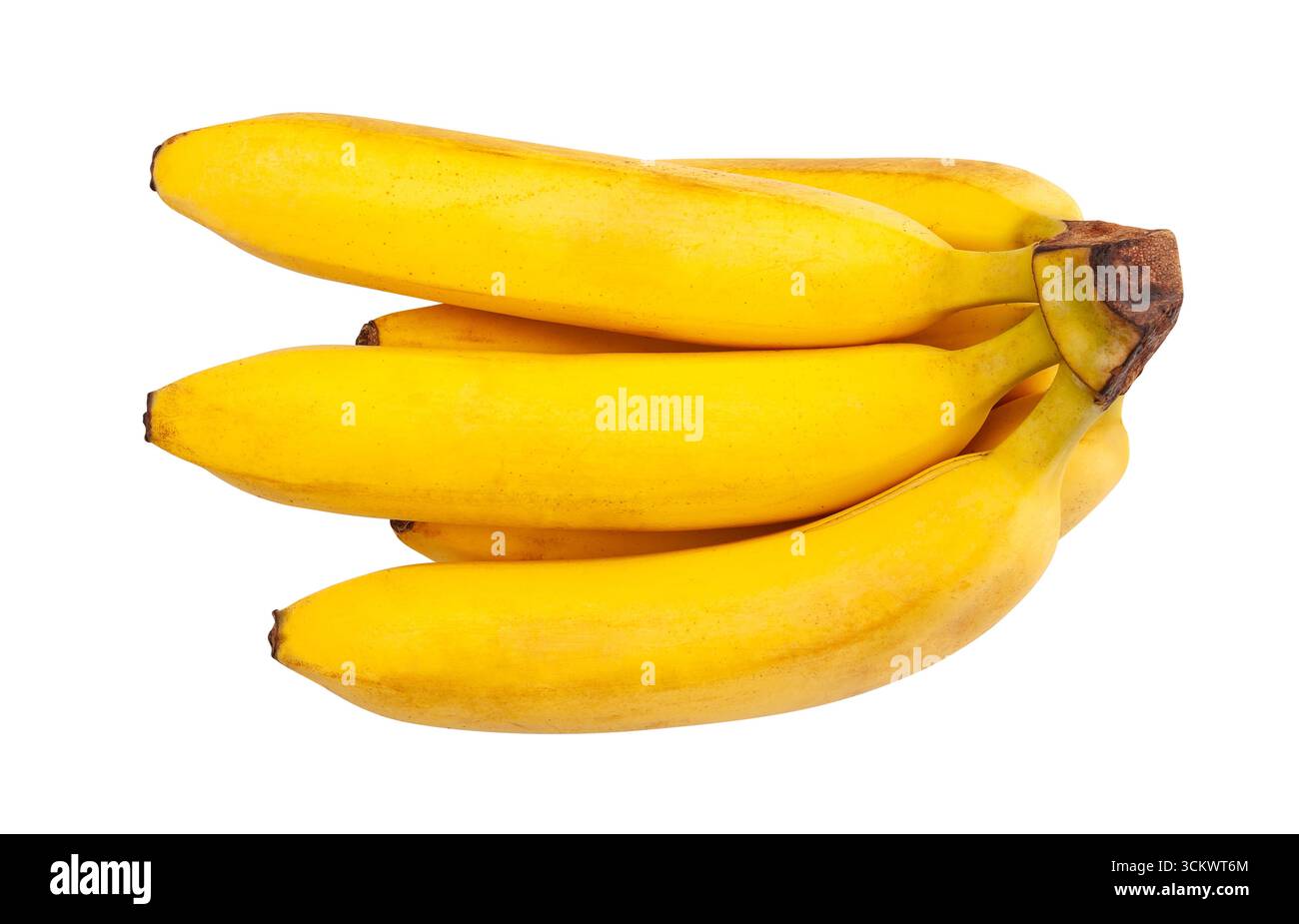 Bananenbündelpfad isoliert auf weißer Draufsicht Stockfoto