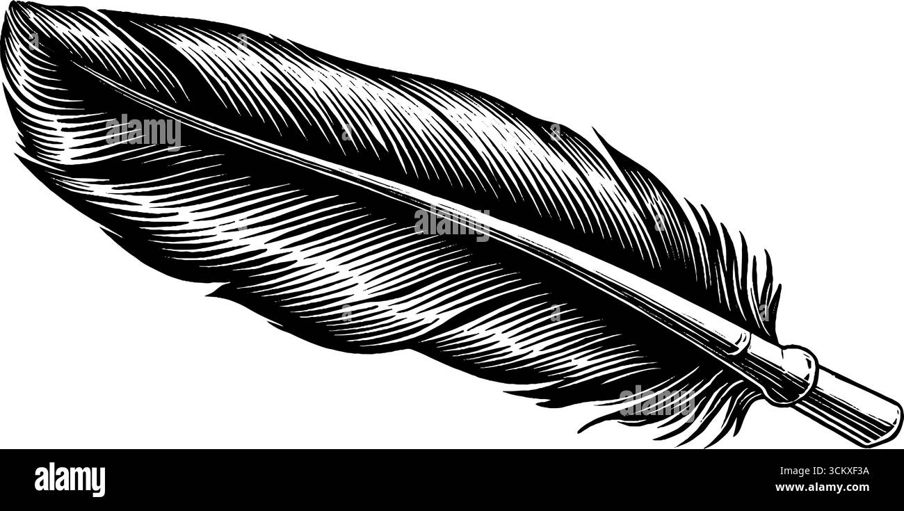 Traditionelle Tintenkalligraphie mit Federstift und Tinte auf weißem Hintergrund. Stock Vektor