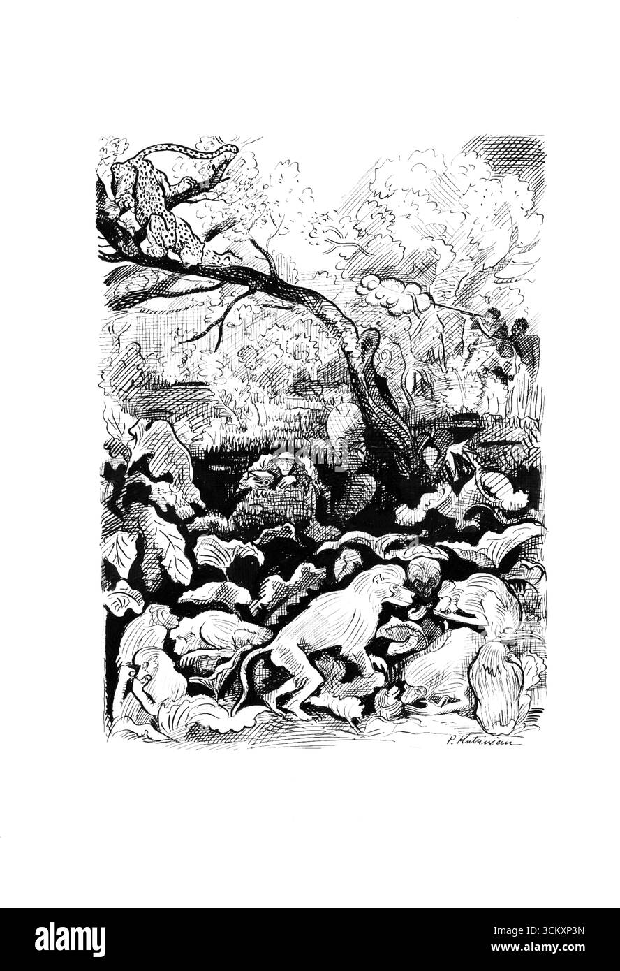 Geschichten in der Wildnis von Arnold Peter Weisz Kubincan – Slowakisch-ungarische expressionistische Malerei, modernistische Kunstwerke des frühen 20. Jahrhunderts Stockfoto