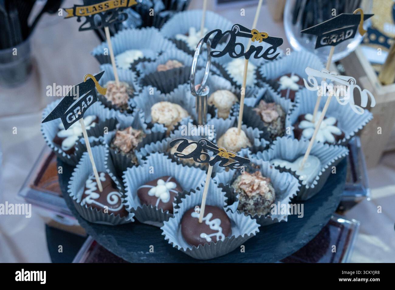 Sweet Success – Abschlussfeier-Leckerbissen Stockfoto