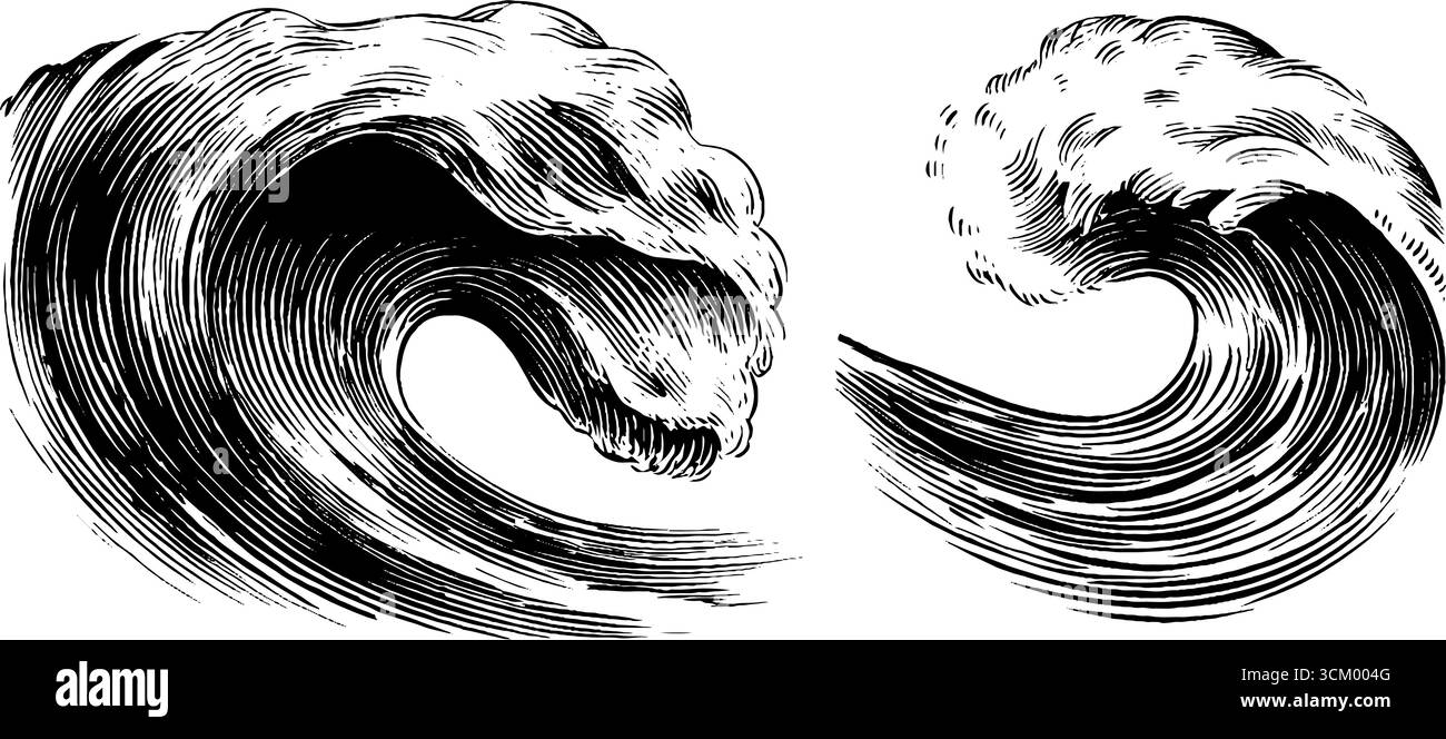 Künstlerisches Wellen- und Schaummuster für Design- und Druckkonzepte. Stock Vektor