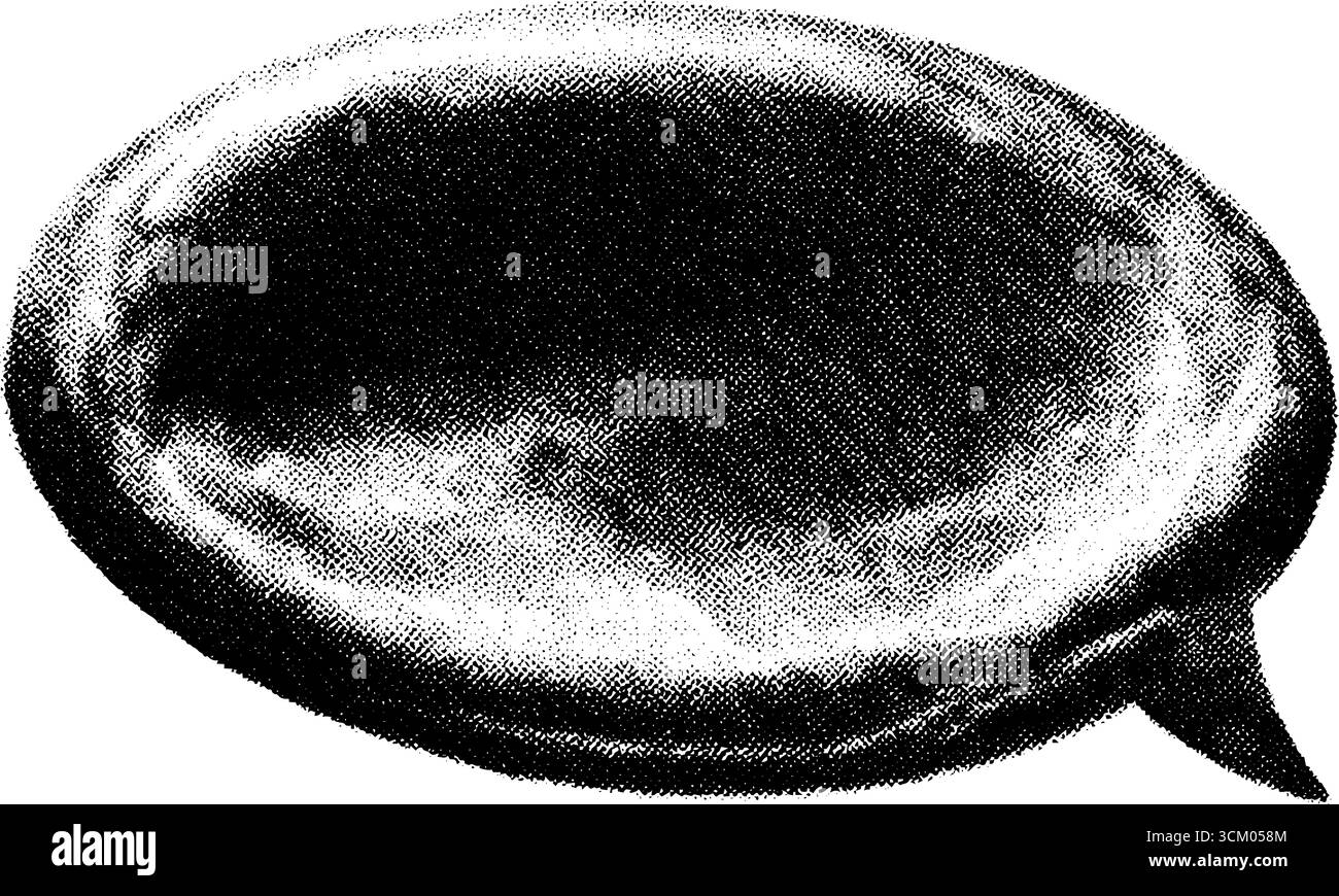 Vintage-Comic-Sprechblase mit Halbtonpunkten für Retro-Design und -Druck. Stock Vektor