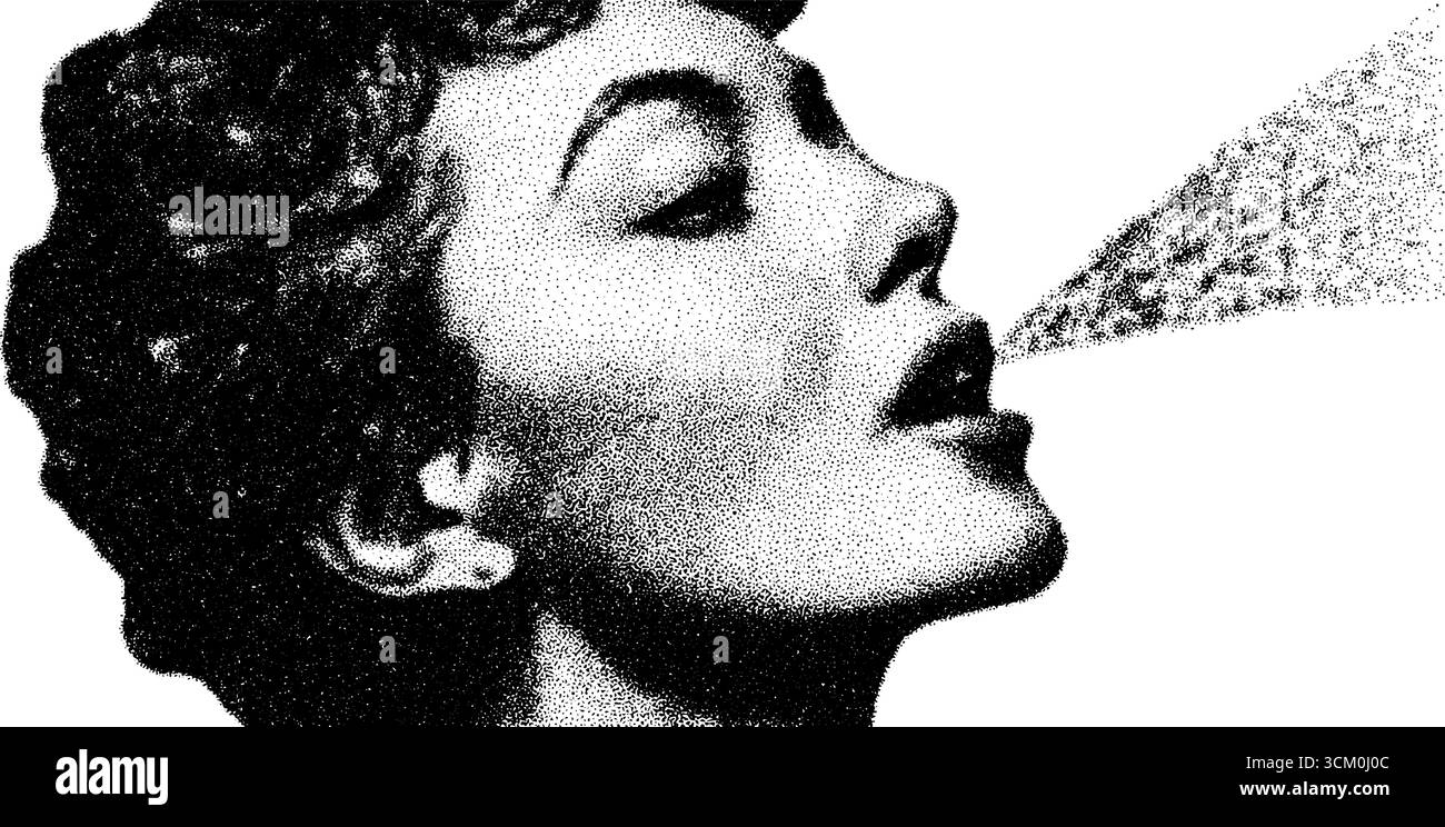 Trendiger Punkgeist im Vintage-Halbton-Stil für kreatives Design. Stock Vektor