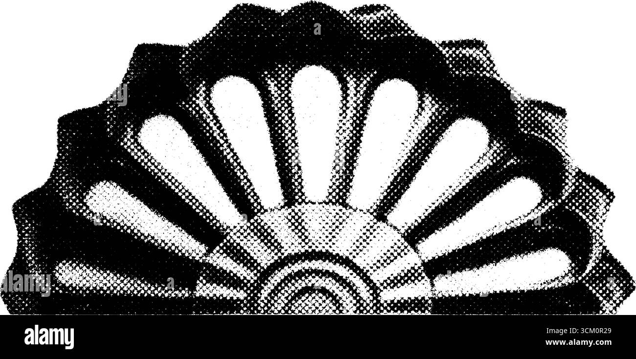 Vintage-Buntglas-Rosenfenster mit Halbtonstruktur. Stock Vektor