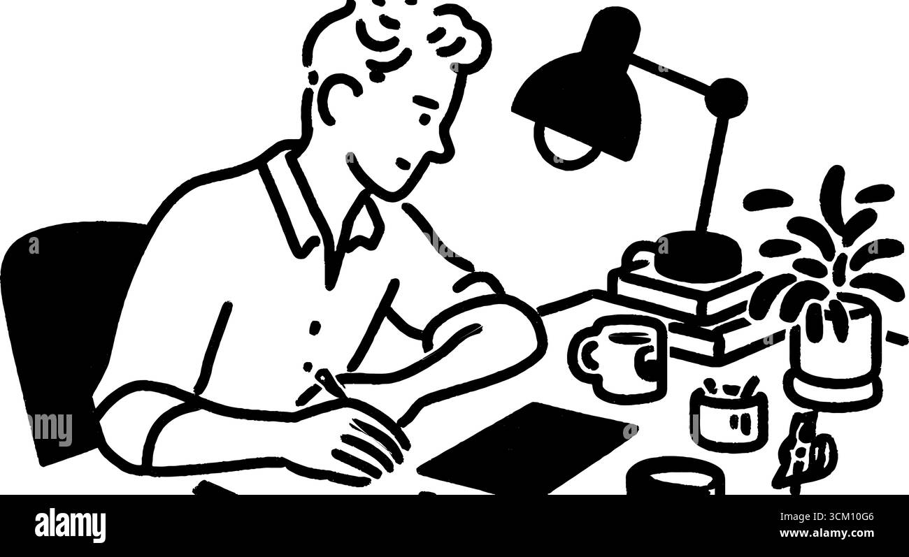 Content Creator beschäftigt sich mit der Videoaufzeichnung am kreativen Arbeitsplatz. Stock Vektor