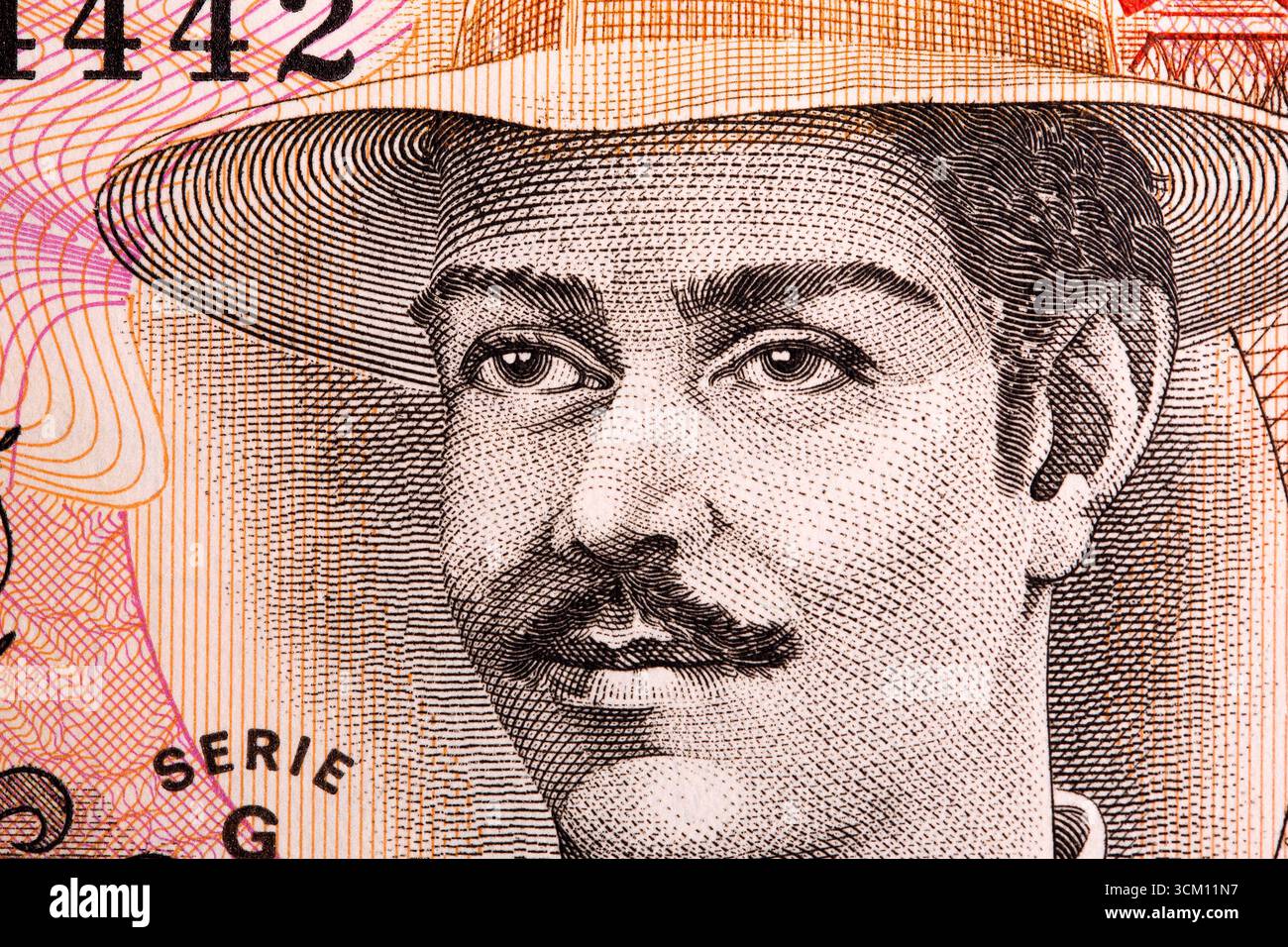 Benjamin Zeledon ein Porträt aus nicaraguanischem Geld - Cordoba Stockfoto