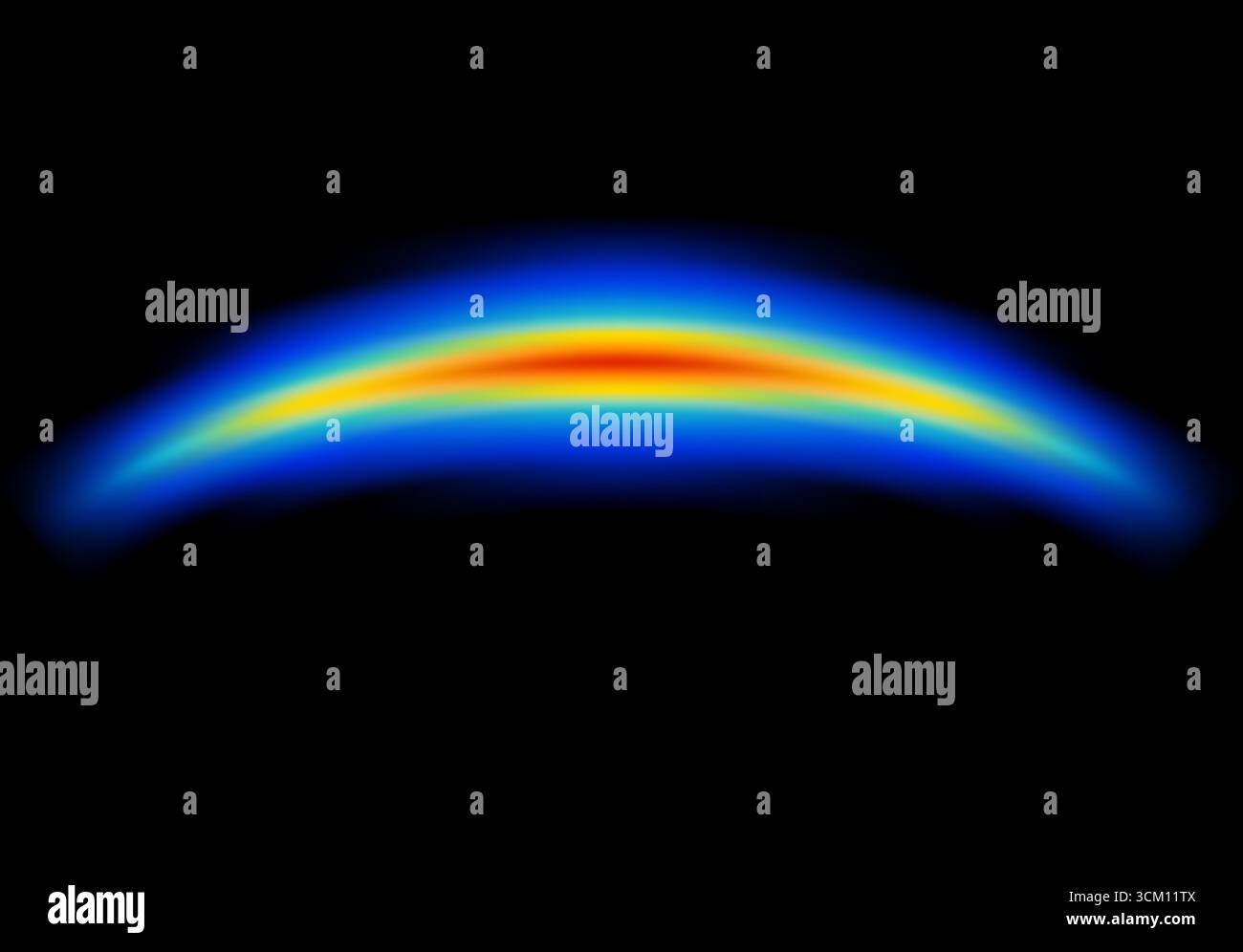 Abstrakte Form, die in Neonlicht leuchtet, mit Heatmap-Farbpalette Stock Vektor