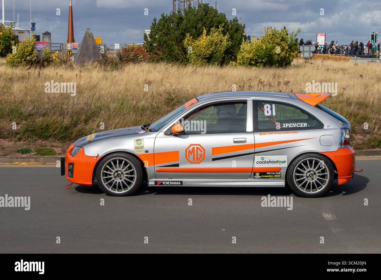 2005 MG ZR 160, Heißluke angetrieben von einem 1,8 l 1800 ccm; Auto Nr. 81 beim Southport Classic und Speed Sprint Revival 2025. Stockfoto