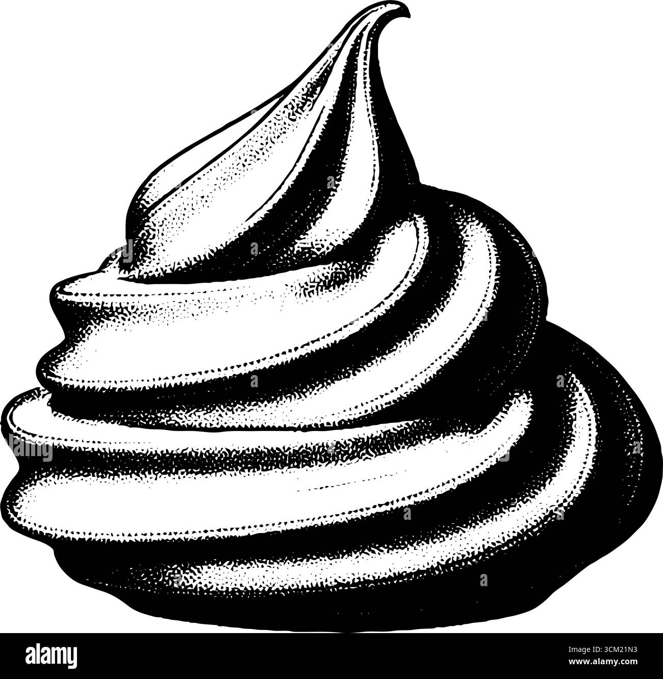 Vintage-gravierte Illustration von Meringue-Keks - Retro-Dessert-Skizze für kulinarische Kunst und Design. Stock Vektor