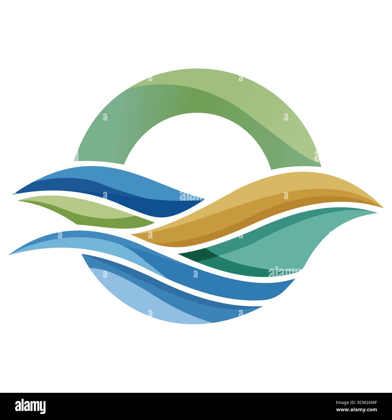 „Wave & Sun Logo Design“ Stock Vektor