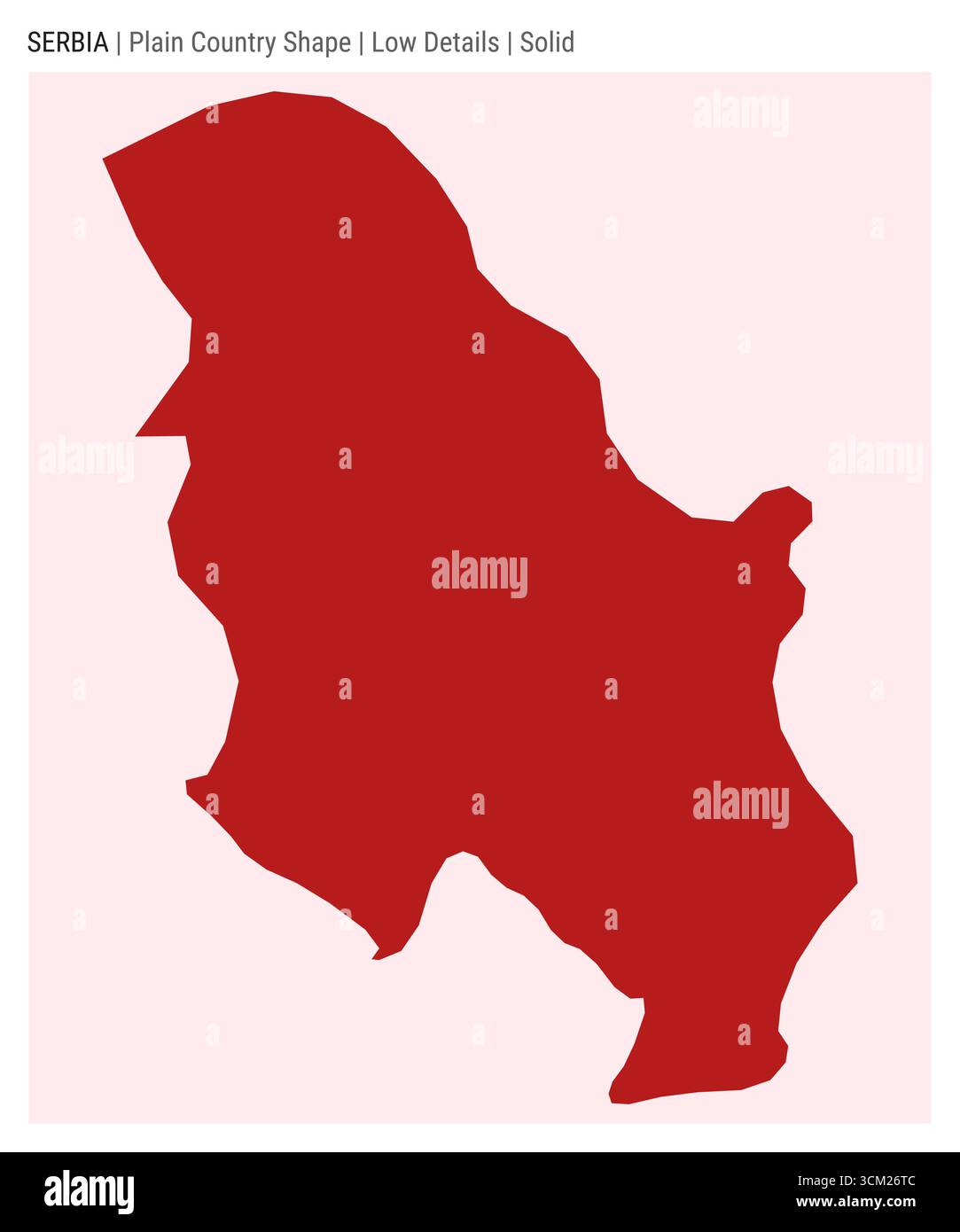 Serbische Landkarte. Geringe Details. Solide Ausführung. Die Form Serbiens. Vektorabbildung. Stock Vektor