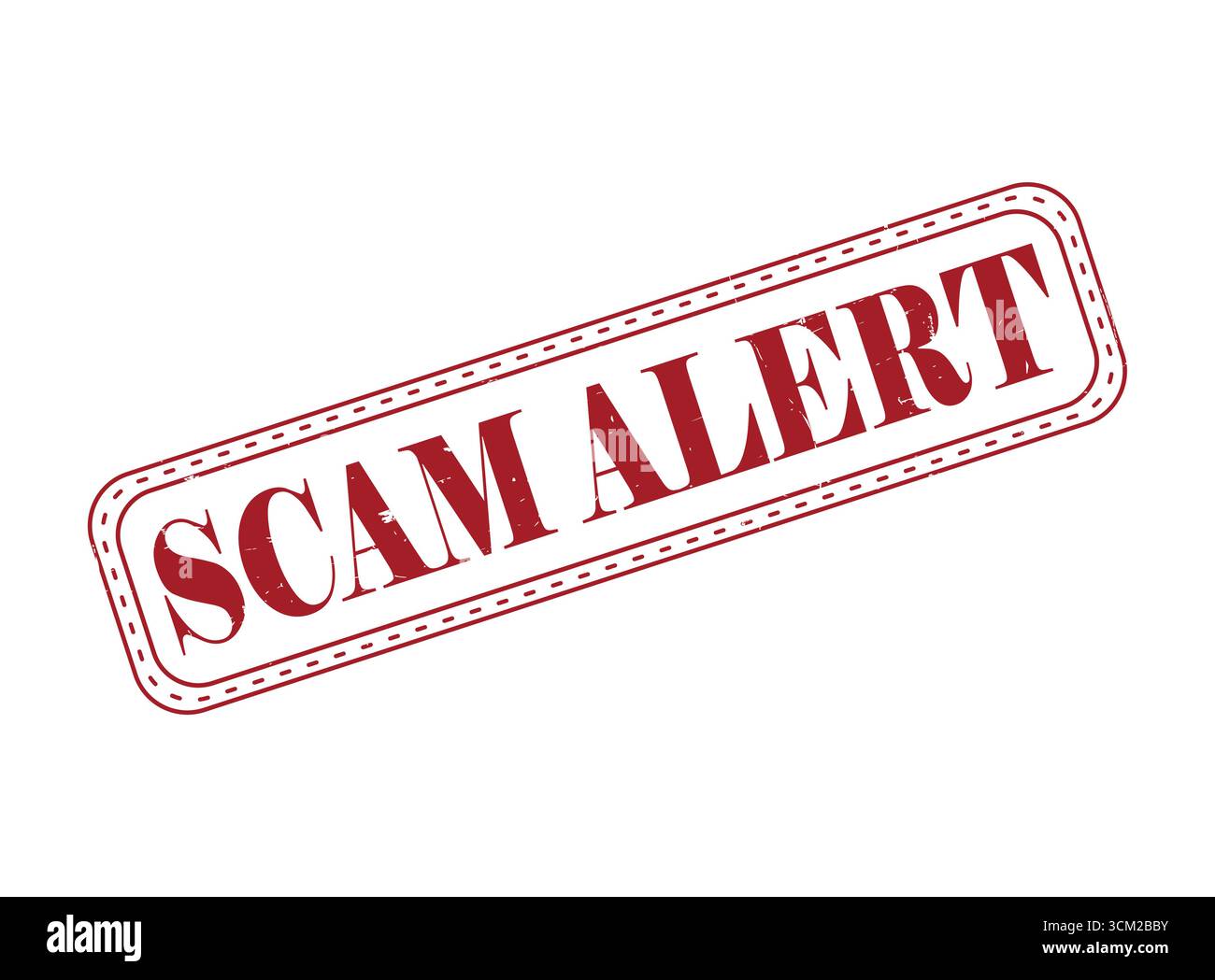 Ein Rubber Stamp Seal mit Scam Alert und einer Umrisslinie Stock Vektor