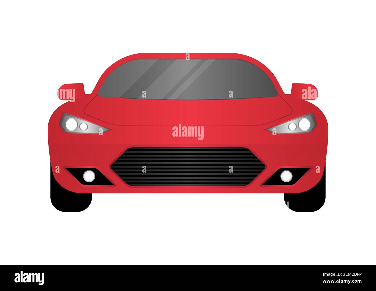 Rennwagen, Sportwagen oder Super Car – Vorderansicht. Vektorabbildung. Stock Vektor