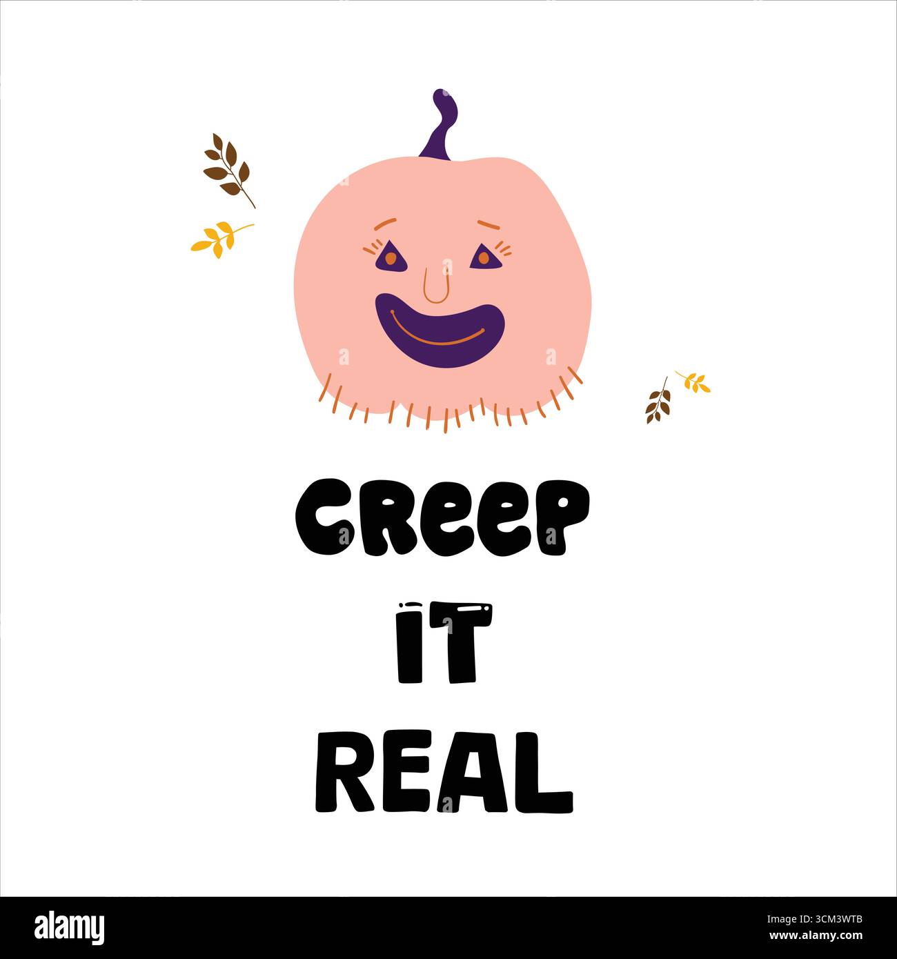 Niedliches Halloween-Design mit einem inspirierenden Zitat. Stock Vektor