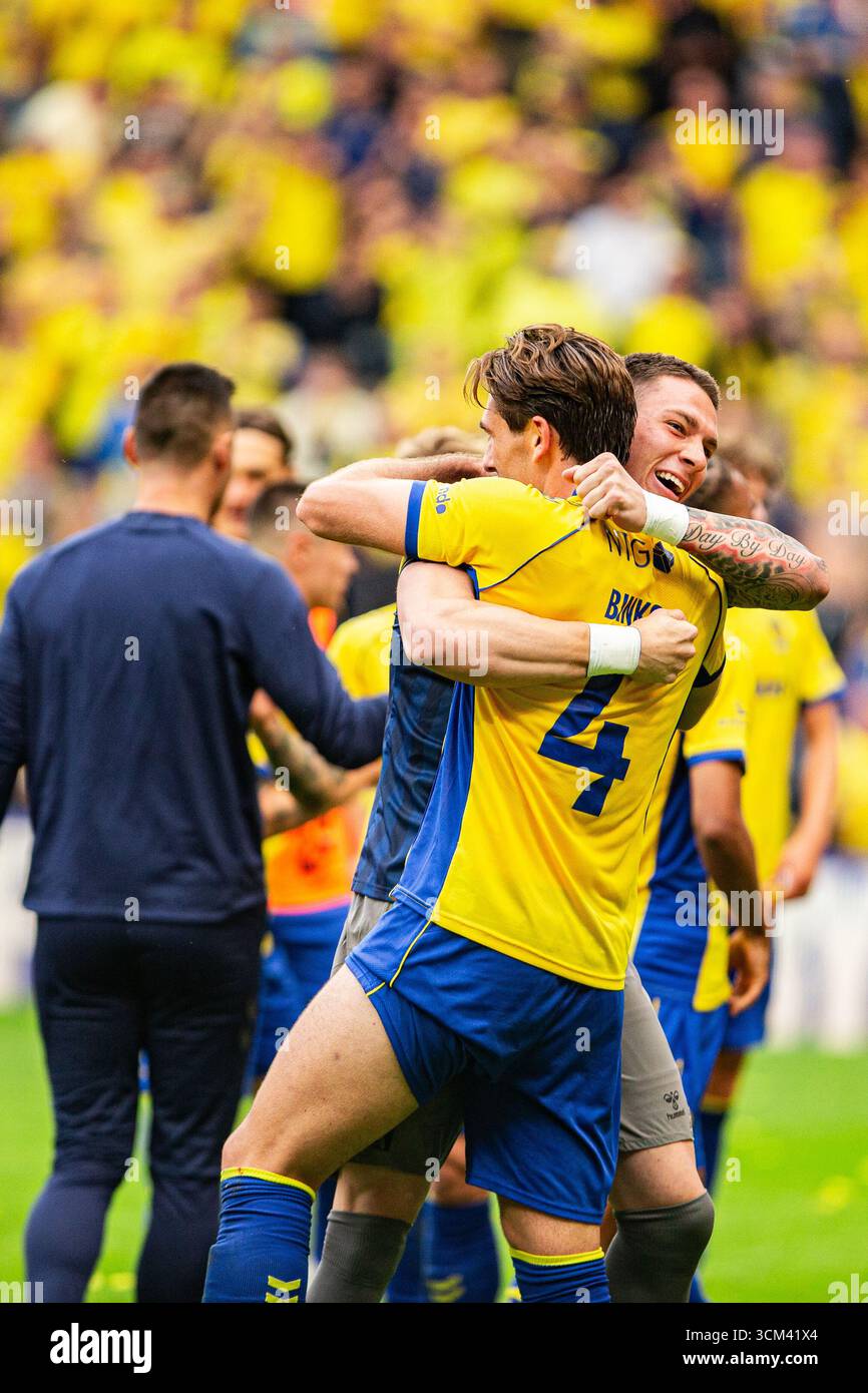 Broendby, Dänemark. September 2025. Torhüter Gavin Beavers of Broendby IF im Brondby Stadion in Brondby (4) nach dem 3F Superliga-Spiel zwischen Broendby IF und FC Copenhagen. Stockfoto