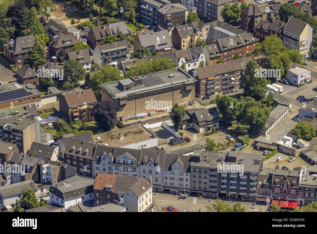 Luftaufnahme, Bunker Christinenstraße, Sterkrade Mitte, Oberhausen, Ruhrgebiet, Nordrhein-Westfalen, Deutschland, DE, Europa, Luftaufnahme, Luftfoto Stockfoto