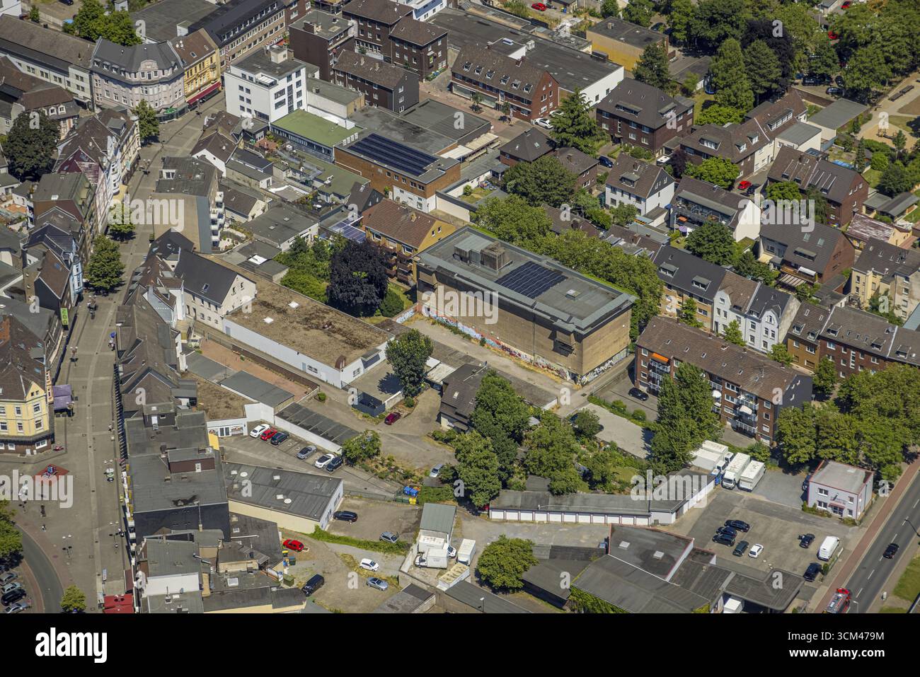 Luftaufnahme, Bunker Christinenstraße, Sterkrade Mitte, Oberhausen, Ruhrgebiet, Nordrhein-Westfalen, Deutschland, DE, Europa, Luftaufnahme, Luftfoto Stockfoto