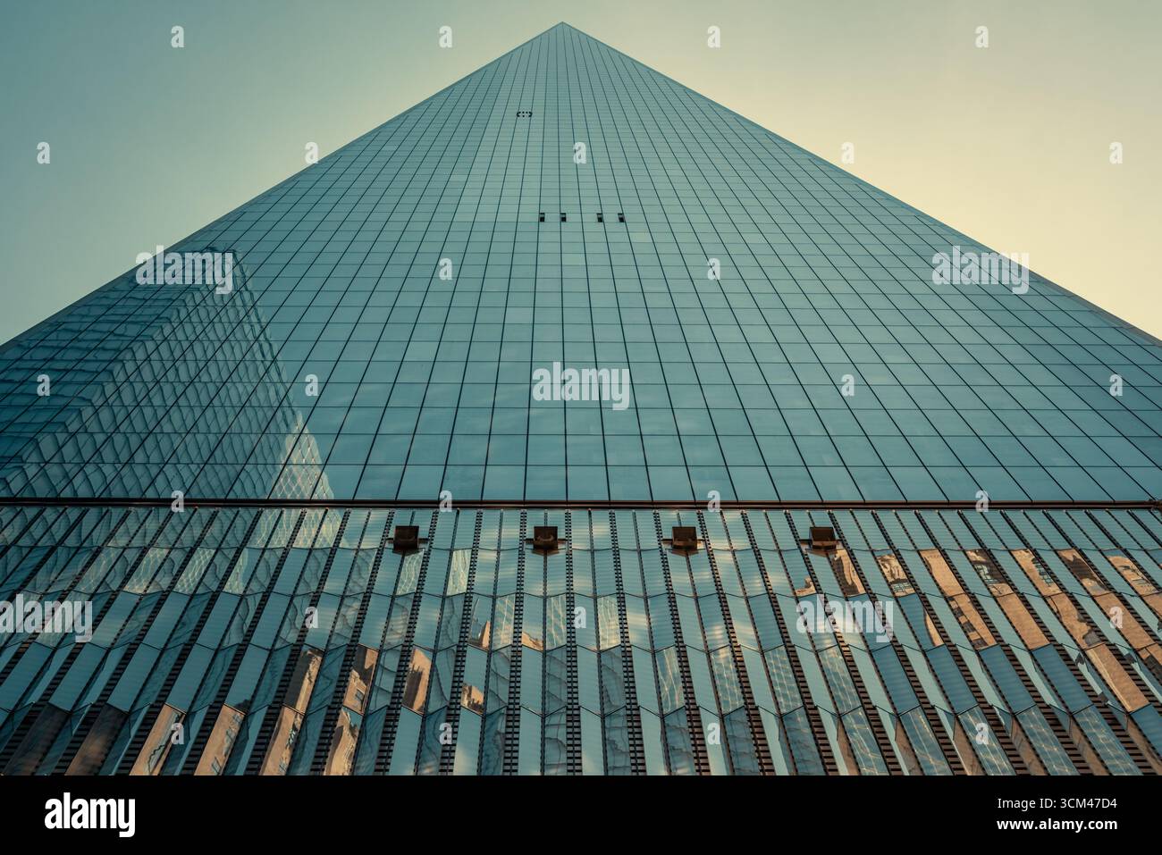 Blick vom Boden des one World Trade Centers Stockfoto