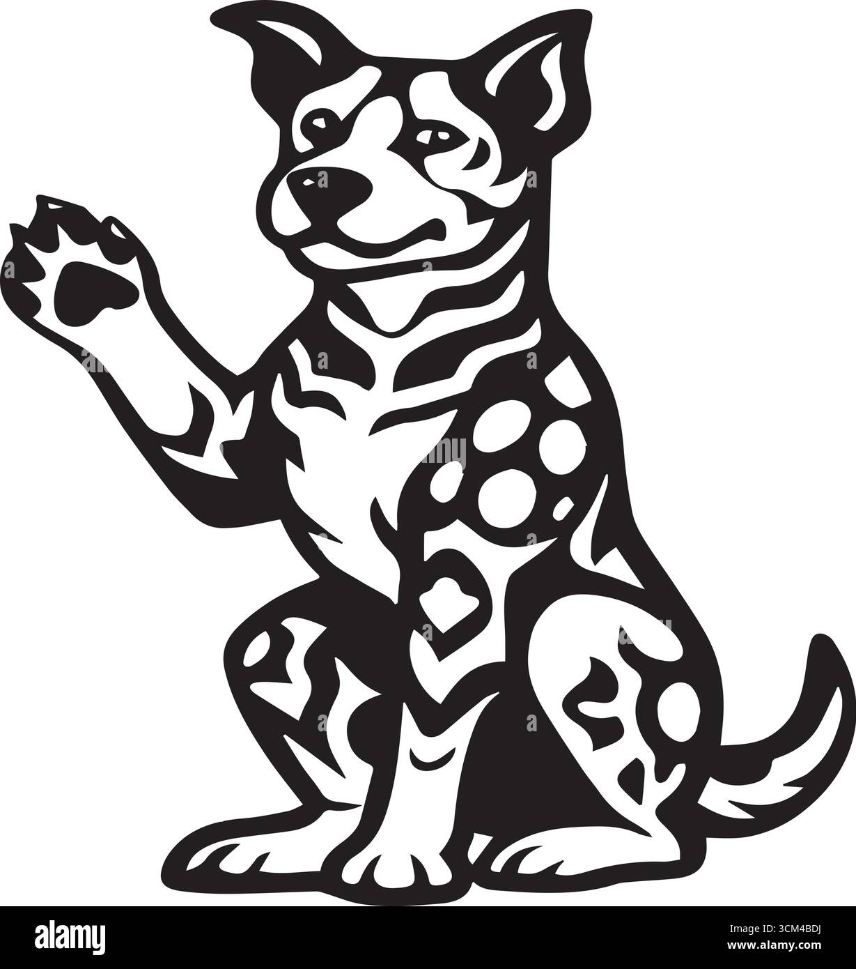 Elegante schwarze Hund Silhouette Vektor-Kunst auf weißem Hintergrund Stock Vektor