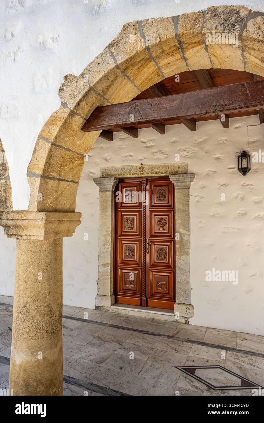 Kirche Agios Ioannis Prodromos, Skala, Patmos, Griechenland Stockfoto