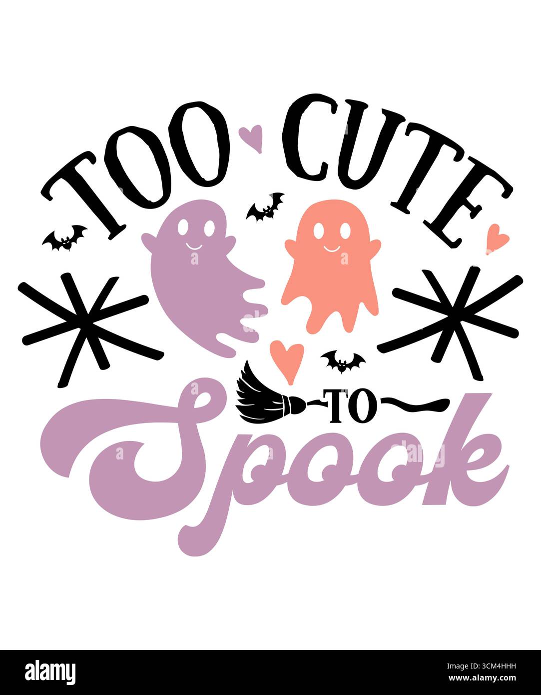 Zu süß zu Spook Halloween Typografie Clip Art Design auf weißem transparenten isolierten Hintergrund für Karte, Hemd, Hoodie, Sweatshirt, Kleidung Stockfoto