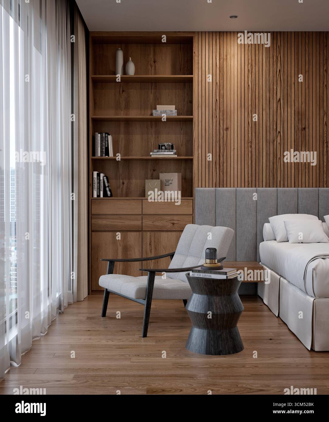 3D-Render Luxus Hotel Zimmer Stockfoto