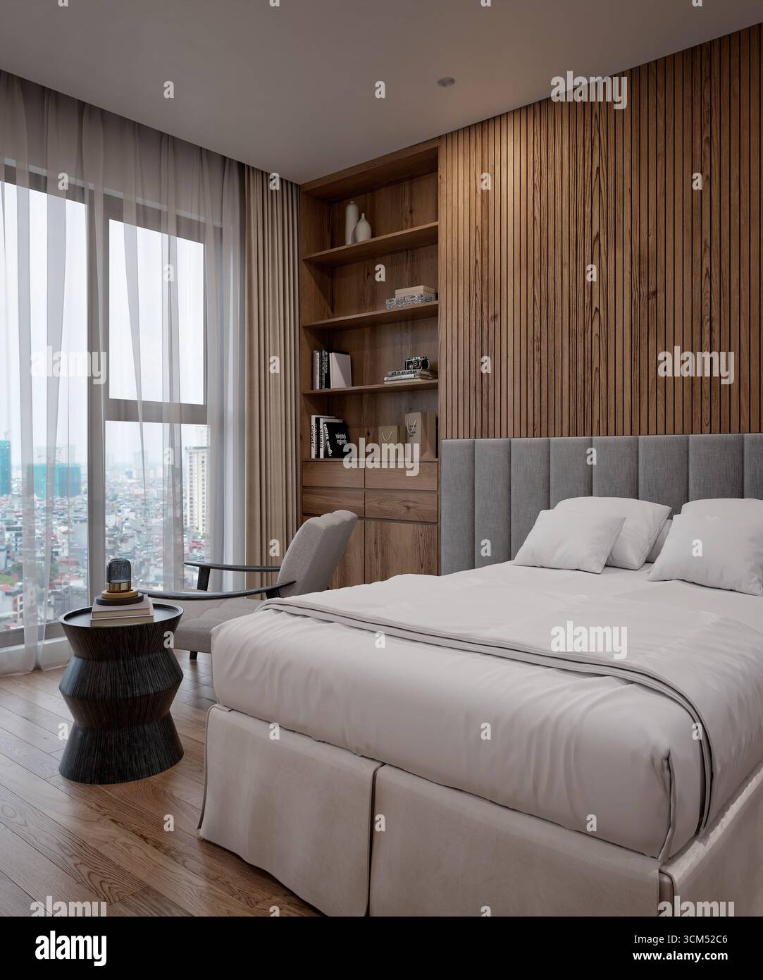 3D-Render Luxus Hotel Zimmer Stockfoto