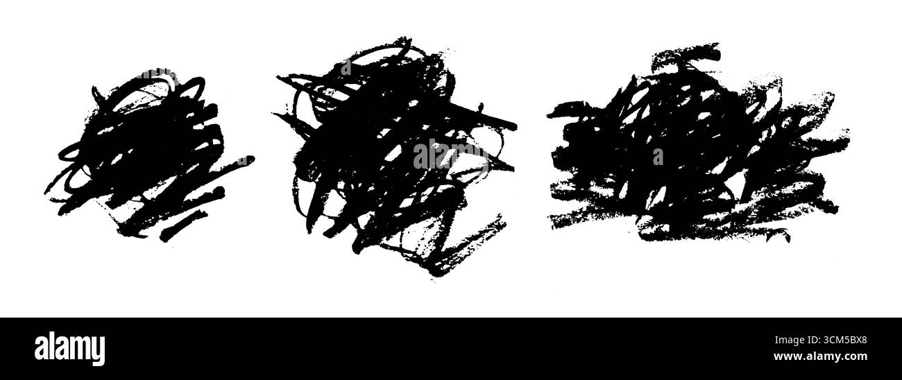 Abstraktes Scribbled Kunstwerk, das psychische Gesundheitsprobleme, Angst und emotionale Aufruhr symbolisiert Stock Vektor