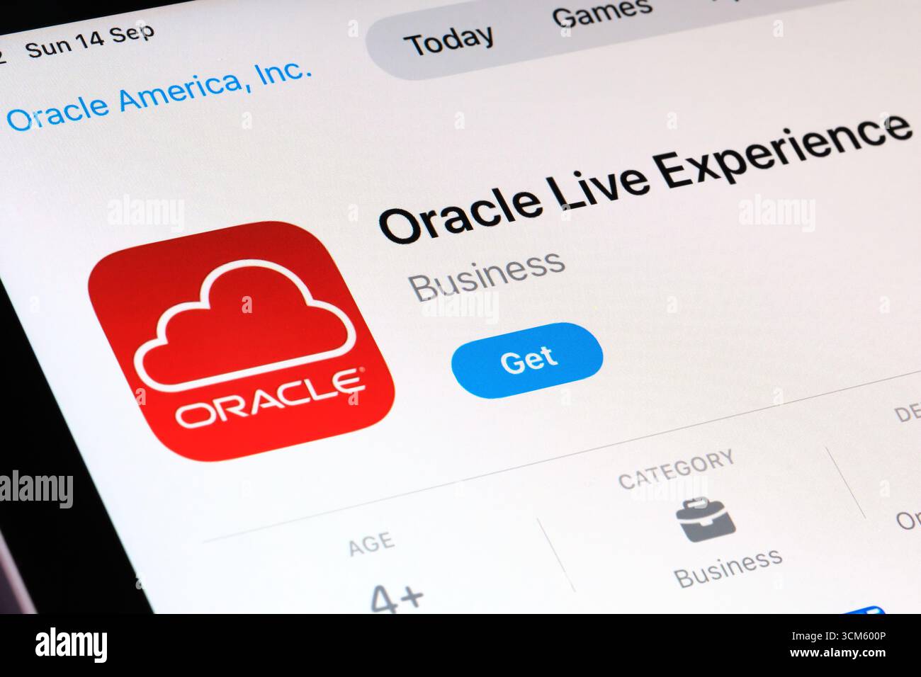 Oracle Live Experience App Stockfoto