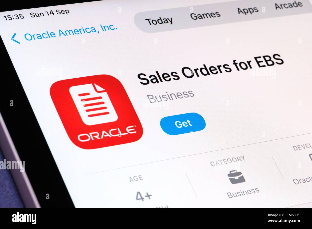 Kundenaufträge für EBS-Logo Stockfoto