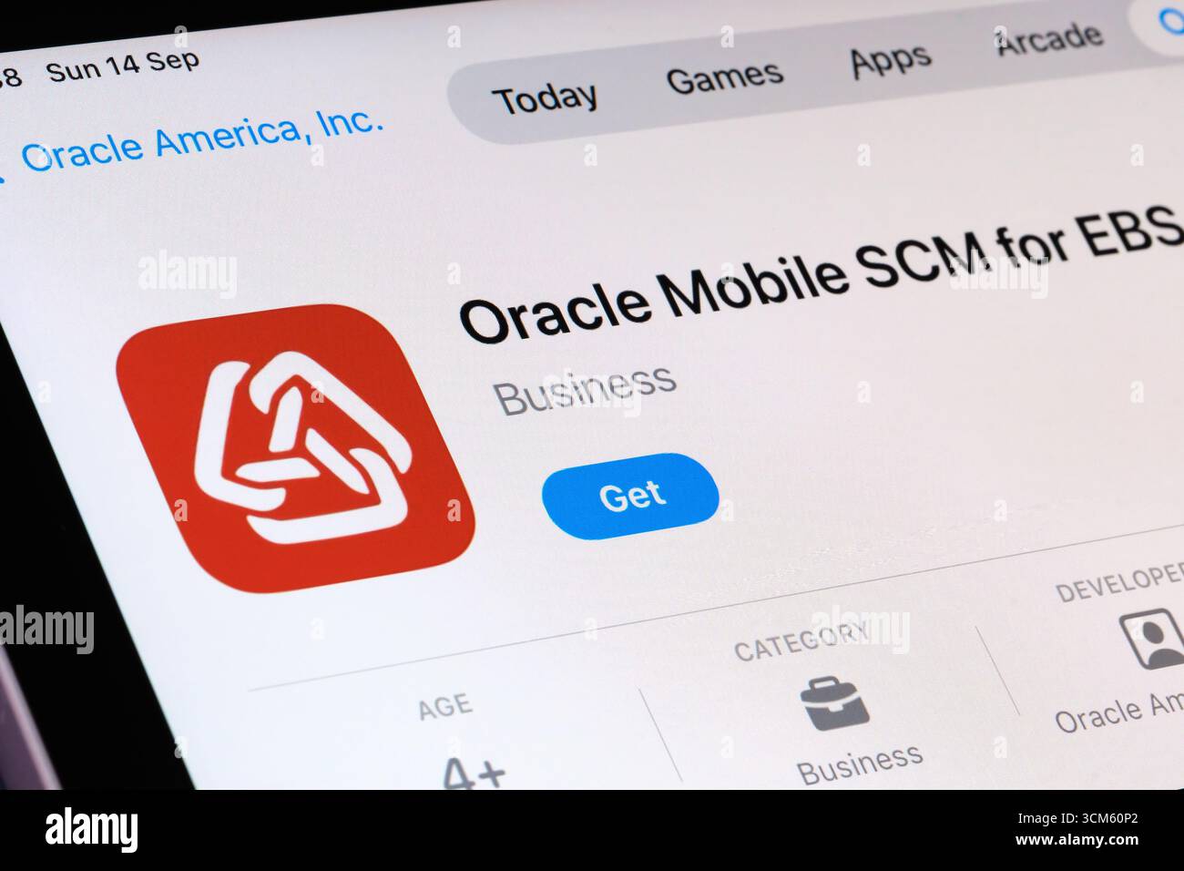 Oracle Mobile SCM for EBS-App Stockfoto