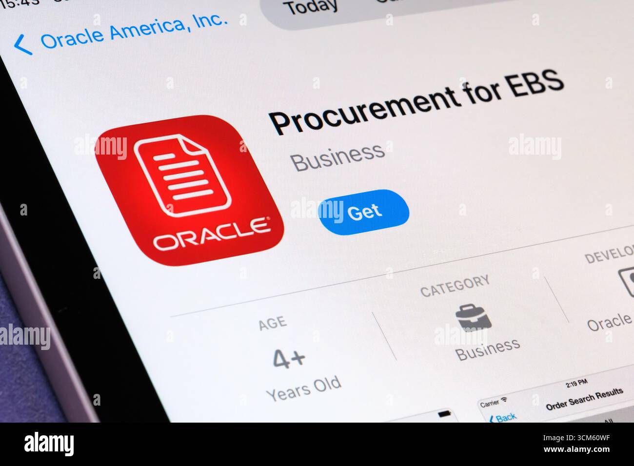 Beschaffung für EBS App Stockfoto