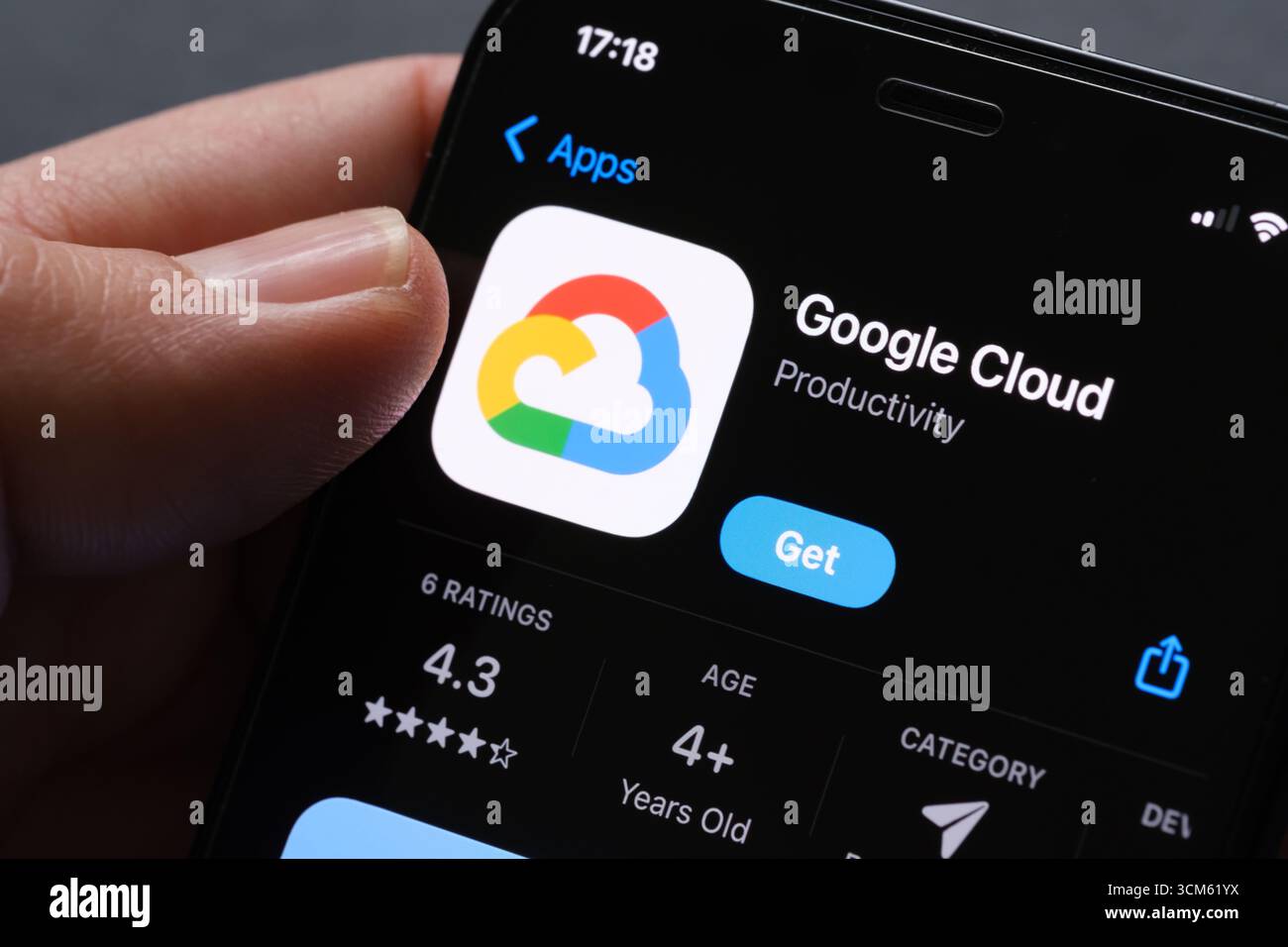 Google Cloud-App Stockfoto