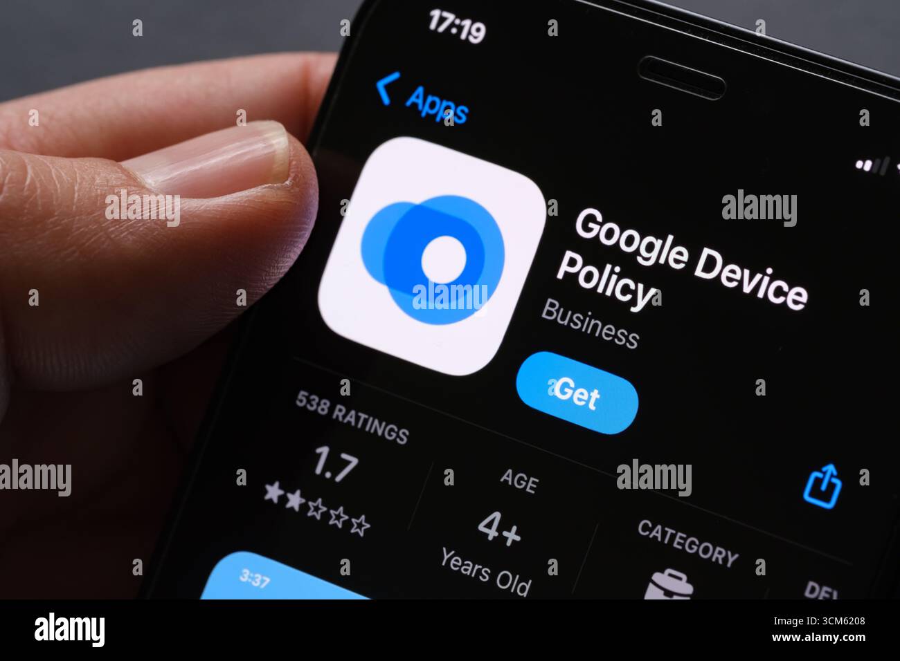 Google Device Policy App Stockfoto